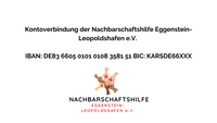 Kontoverbindung der Nachbarschaftshilfe Eggenstein-Leopoldshafen e.V. IBAN DE83 6605 0101 0108 3581 51 BIC KARSDE66XXX